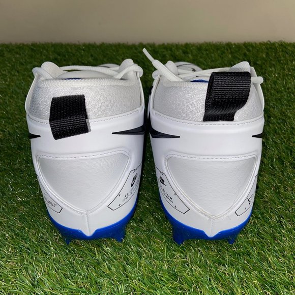 Nike Alpha Menace Pro 3 Football Cleats White Black Blue Mens Sz CT6649-101
